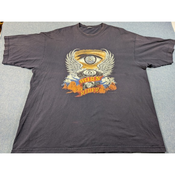 Vintage Other - Vintage 2002 Daytona Bike Week Born Rider Graphic T-Shirt XL Black Motorcycle